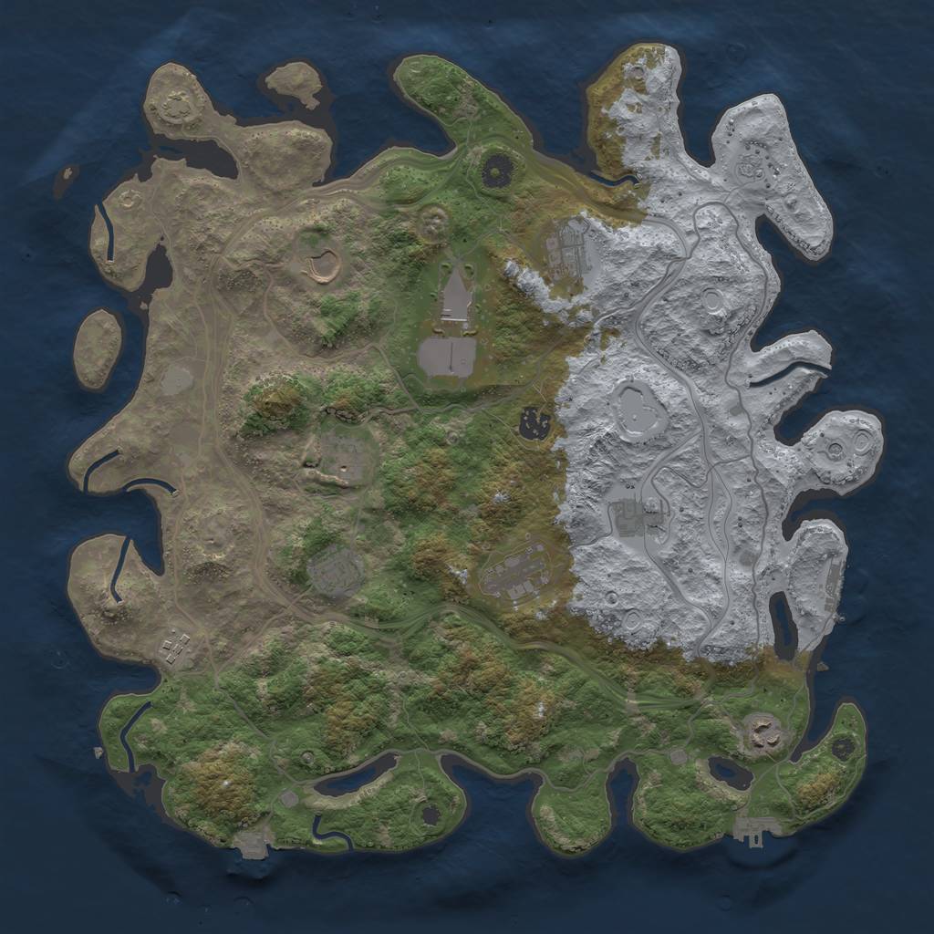 Rust Map: Procedural Map, Size: 4250, Seed: 1243748082, 18 Monuments