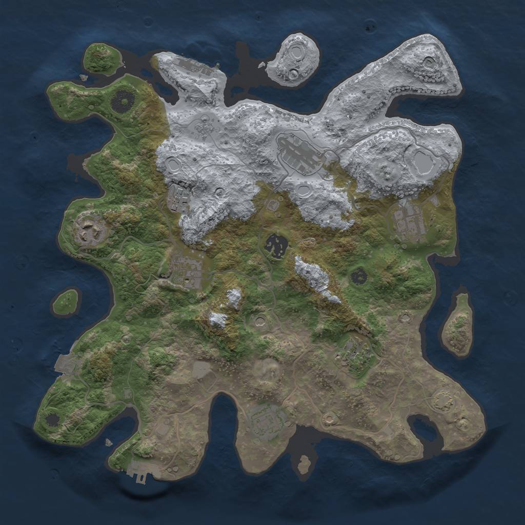 Rust Map: Procedural Map, Size: 3400, Seed: 1316509340, 16 Monuments