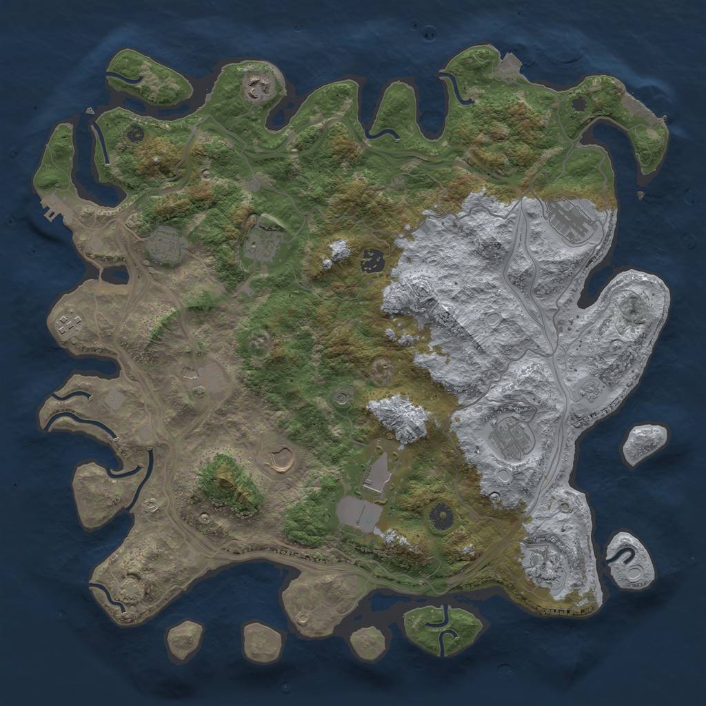 Rust Map: Procedural Map, Size: 4250, Seed: 2002597836, 19 Monuments