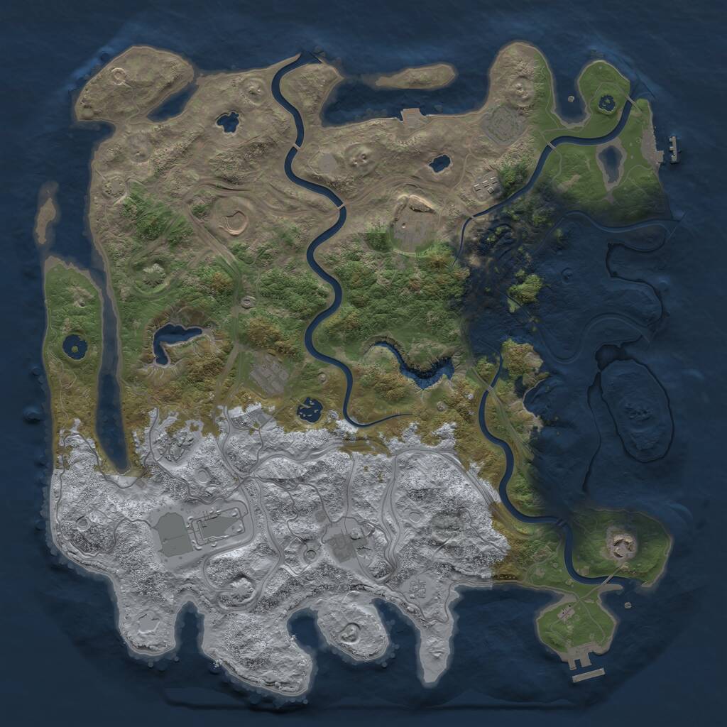 Rust Map: Procedural Map, Size: 4500, Seed: 907, 16 Monuments