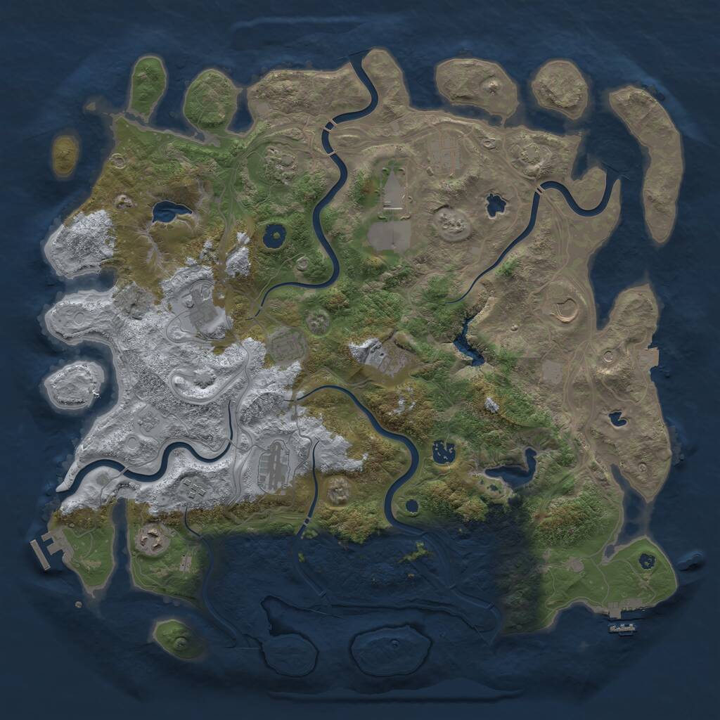 Rust Map: Procedural Map, Size: 4500, Seed: 808715313, 17 Monuments
