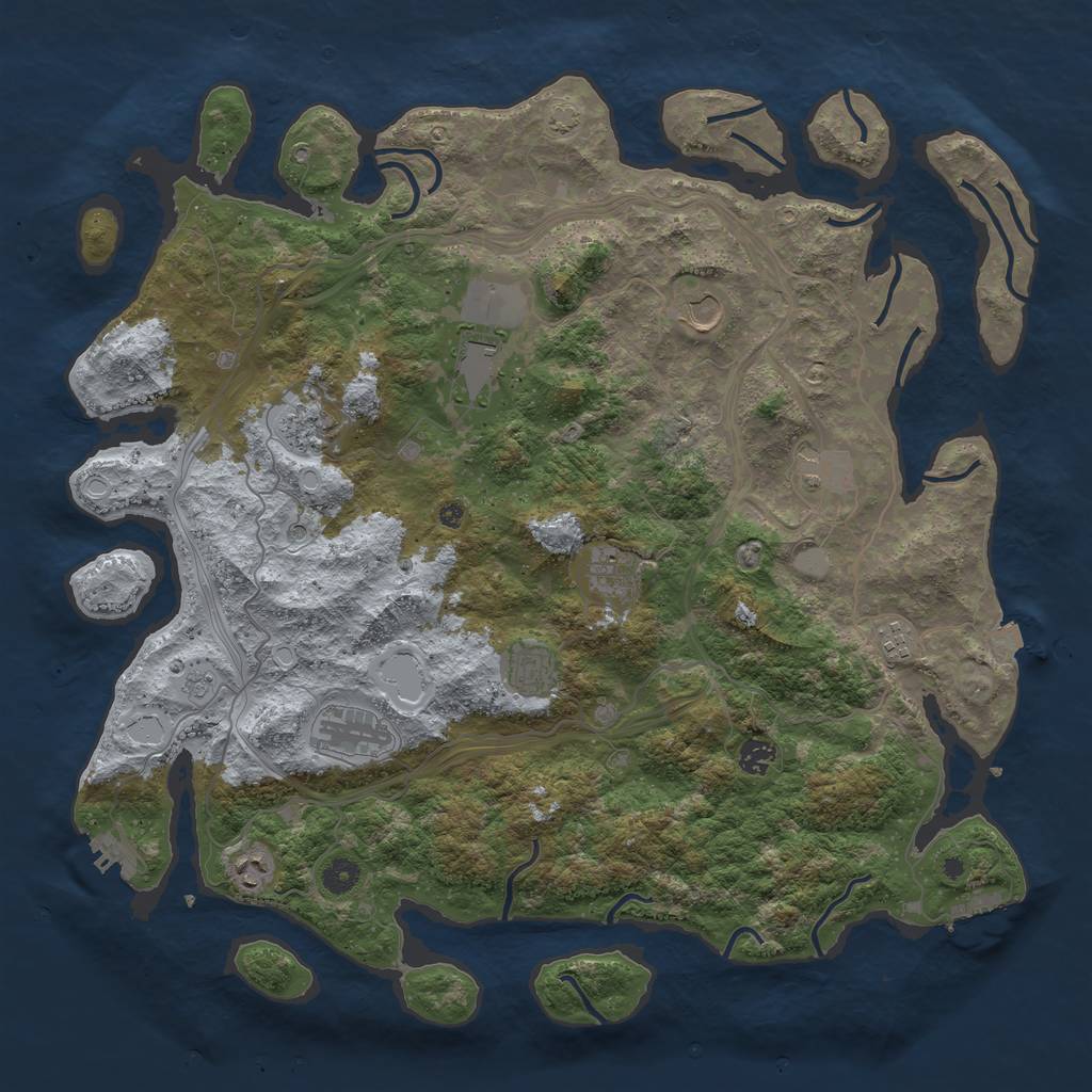 Rust Map: Procedural Map, Size: 4500, Seed: 808715313, 18 Monuments