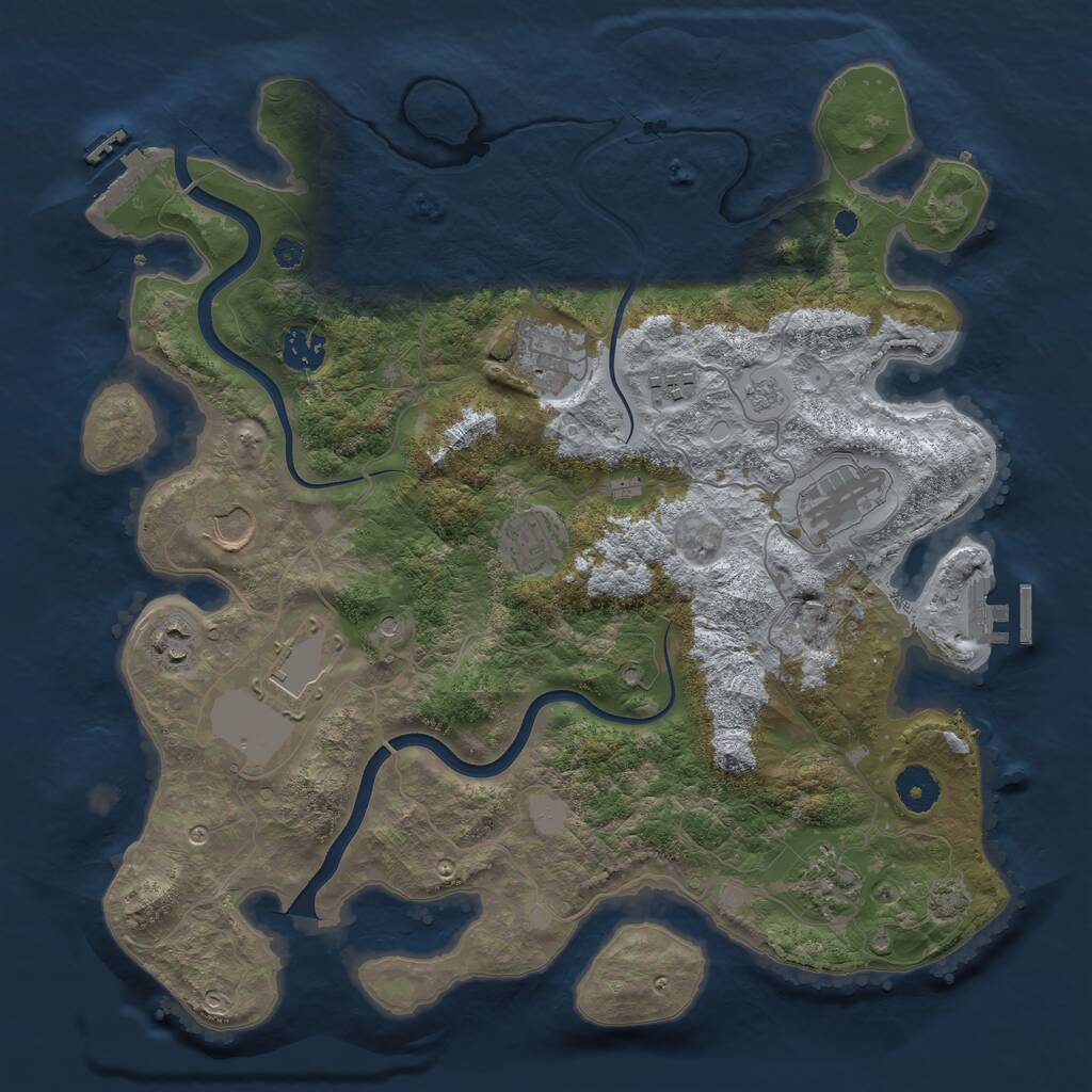 Rust Map: Procedural Map, Size: 3700, Seed: 273805280, 15 Monuments