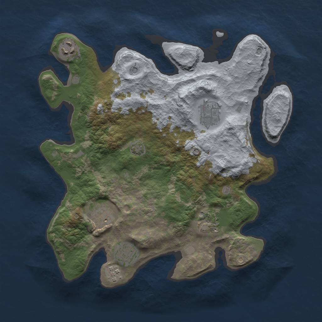 Rust Map: Barren, Size: 3150, Seed: 777, 10 Monuments