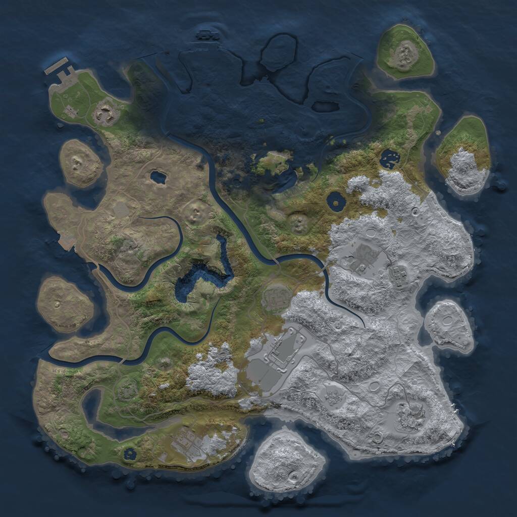 Rust Map: Procedural Map, Size: 4000, Seed: 238644584, 14 Monuments