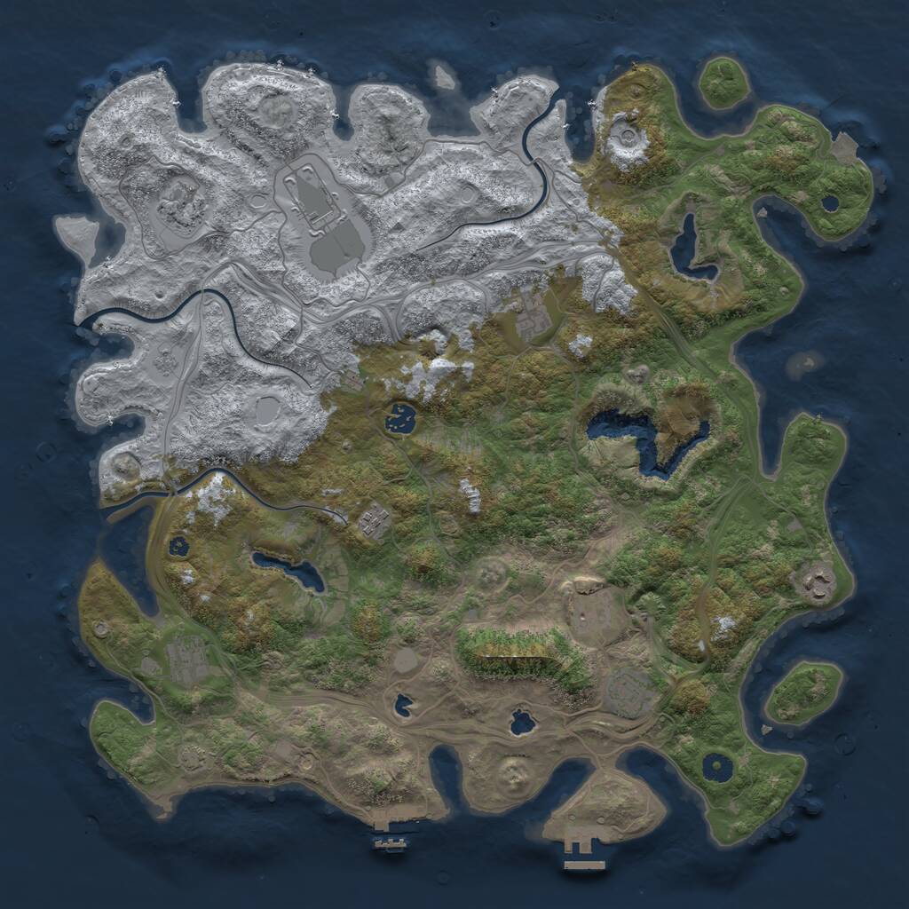 Rust Map: Procedural Map, Size: 4500, Seed: 245958, 15 Monuments