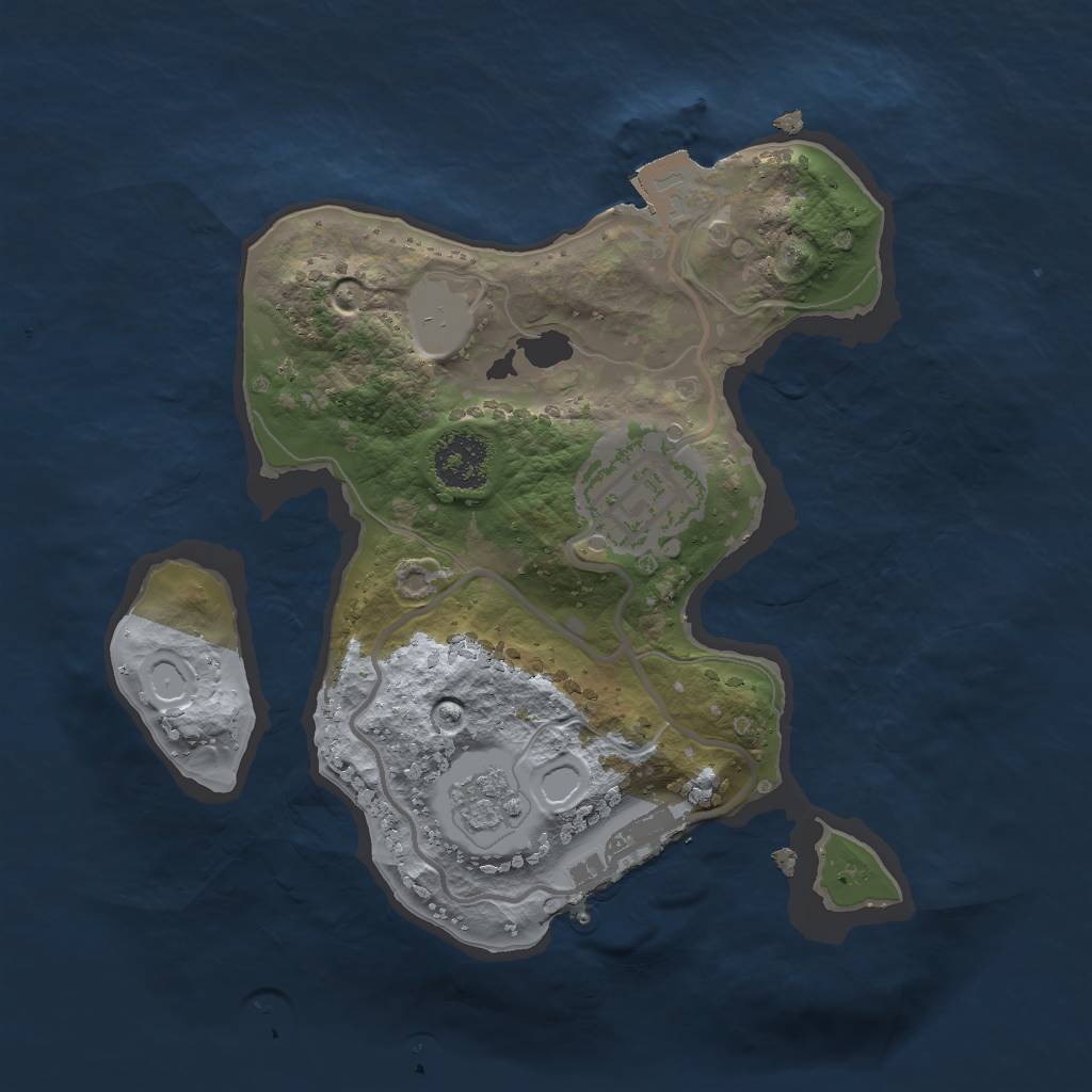 Rust Map: Procedural Map, Size: 2000, Seed: 1426861867, 6 Monuments