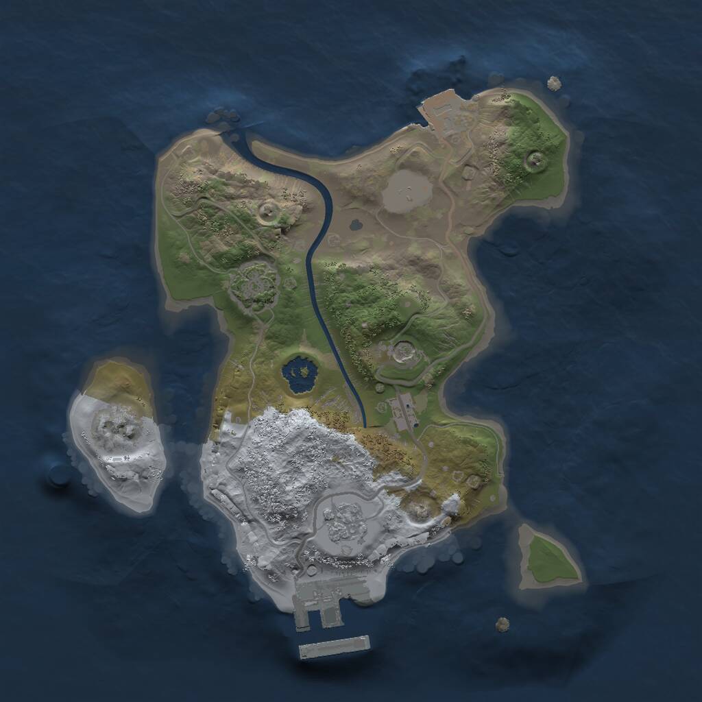 Rust Map: Procedural Map, Size: 2000, Seed: 1426861867, 5 Monuments
