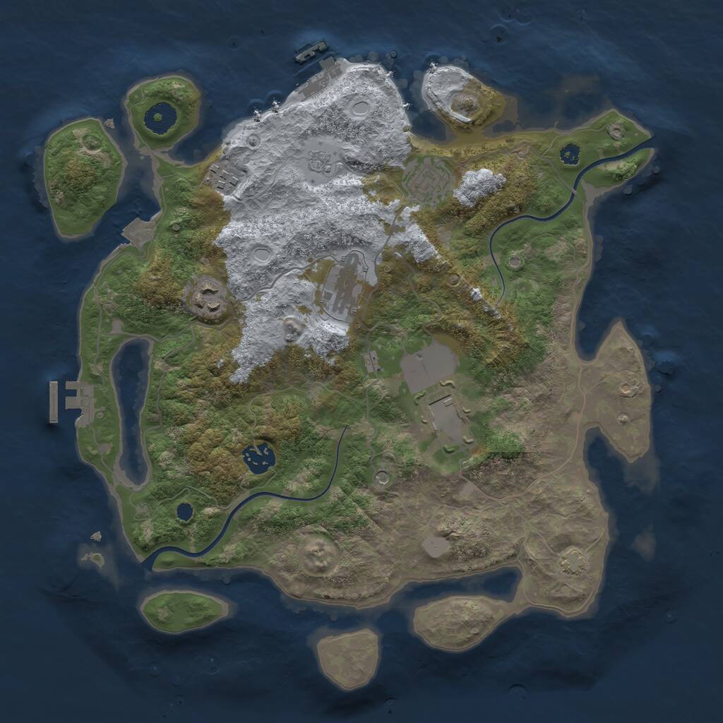 Rust Map: Procedural Map, Size: 3500, Seed: 347546, 12 Monuments