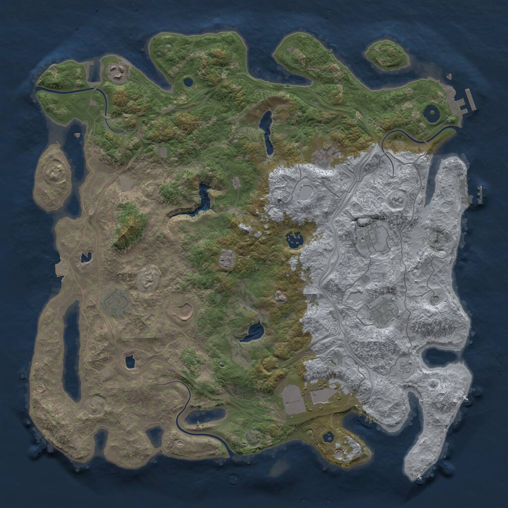 Rust Map: Procedural Map, Size: 4500, Seed: 7115566, 15 Monuments