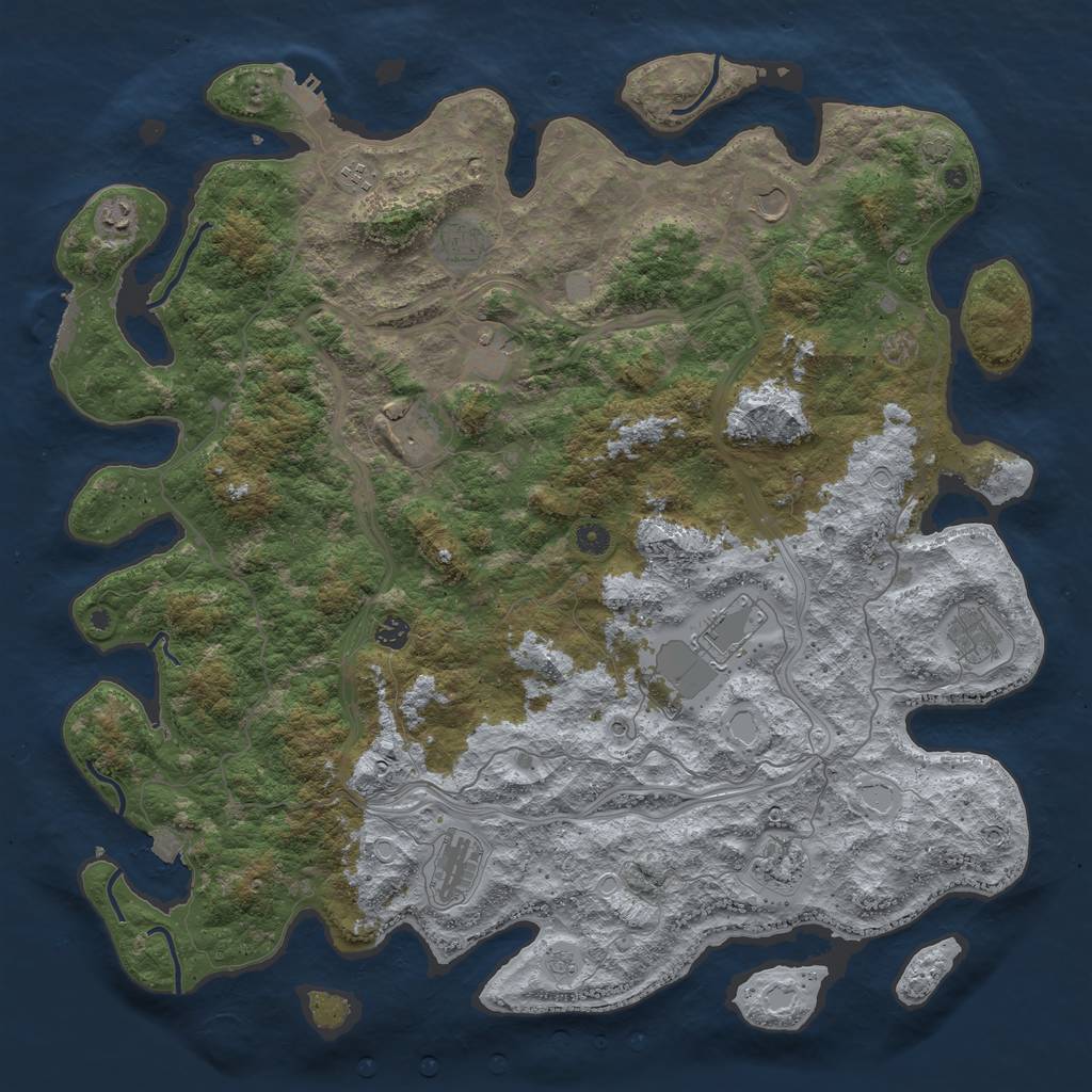 Rust Map: Procedural Map, Size: 4900, Seed: 32318, 19 Monuments