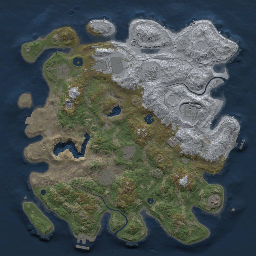 Rust Map: Procedural Map, Size: 4000, Seed: 24155289, 15 Monuments