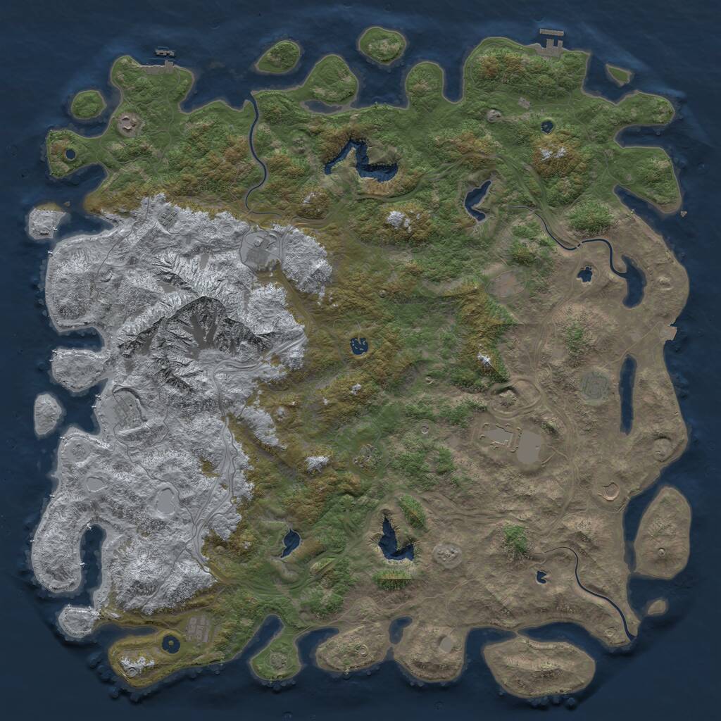 Rust Map: Procedural Map, Size: 6000, Seed: 1711876558, 17 Monuments