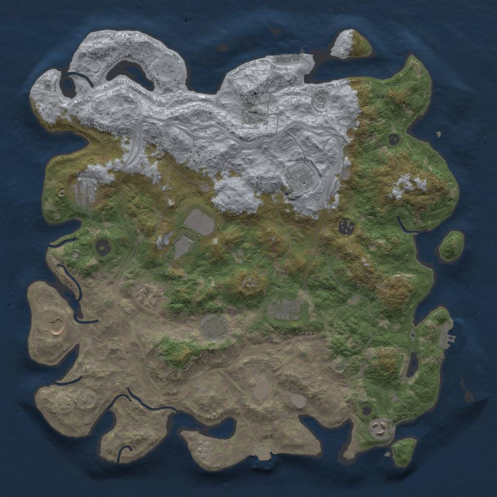 Rust Map: Procedural Map, Size: 4500, Seed: 1403025133, 19 Monuments