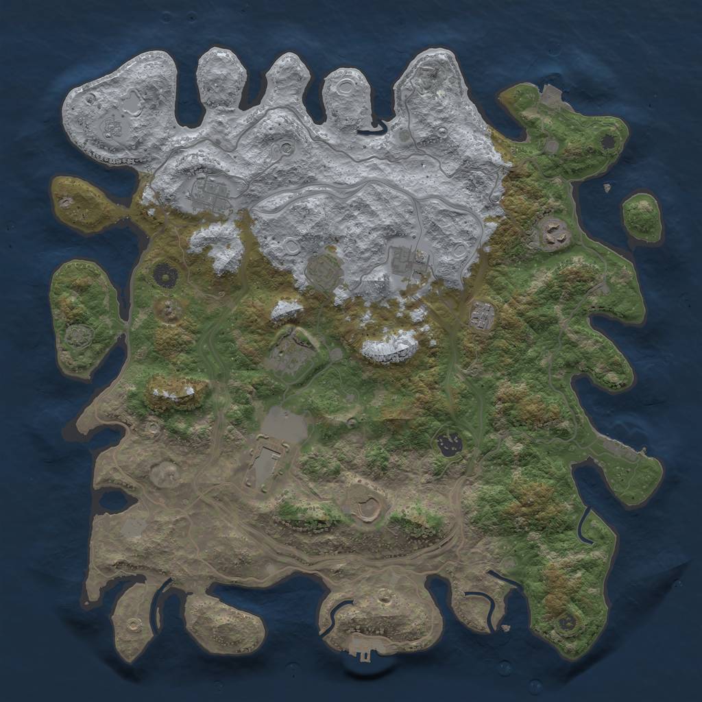 Rust Map: Procedural Map, Size: 4250, Seed: 998054, 17 Monuments