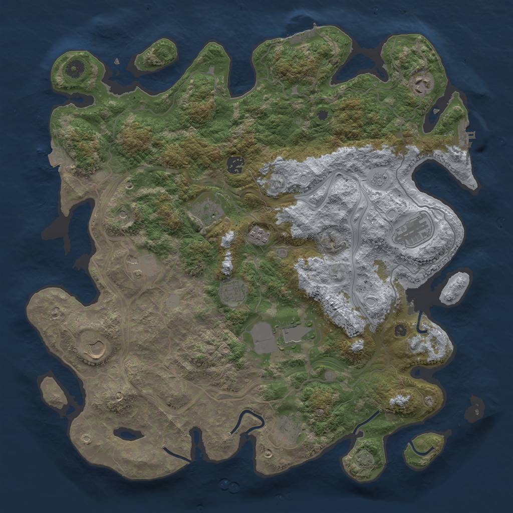 Rust Map: Procedural Map, Size: 4250, Seed: 2021739325, 18 Monuments