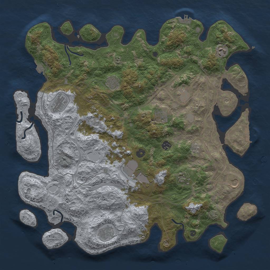 Rust Map: Procedural Map, Size: 4500, Seed: 78641, 19 Monuments