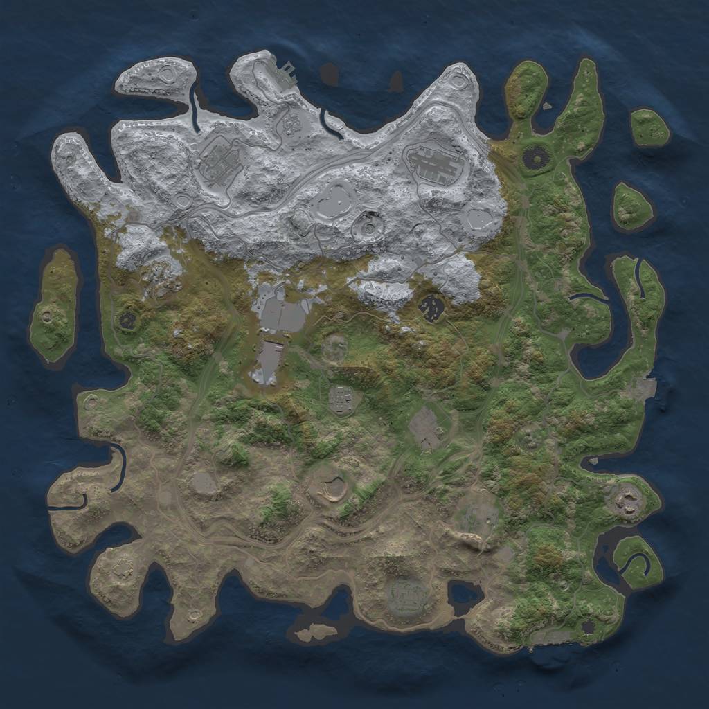 Rust Map: Procedural Map, Size: 4250, Seed: 1591224146, 19 Monuments