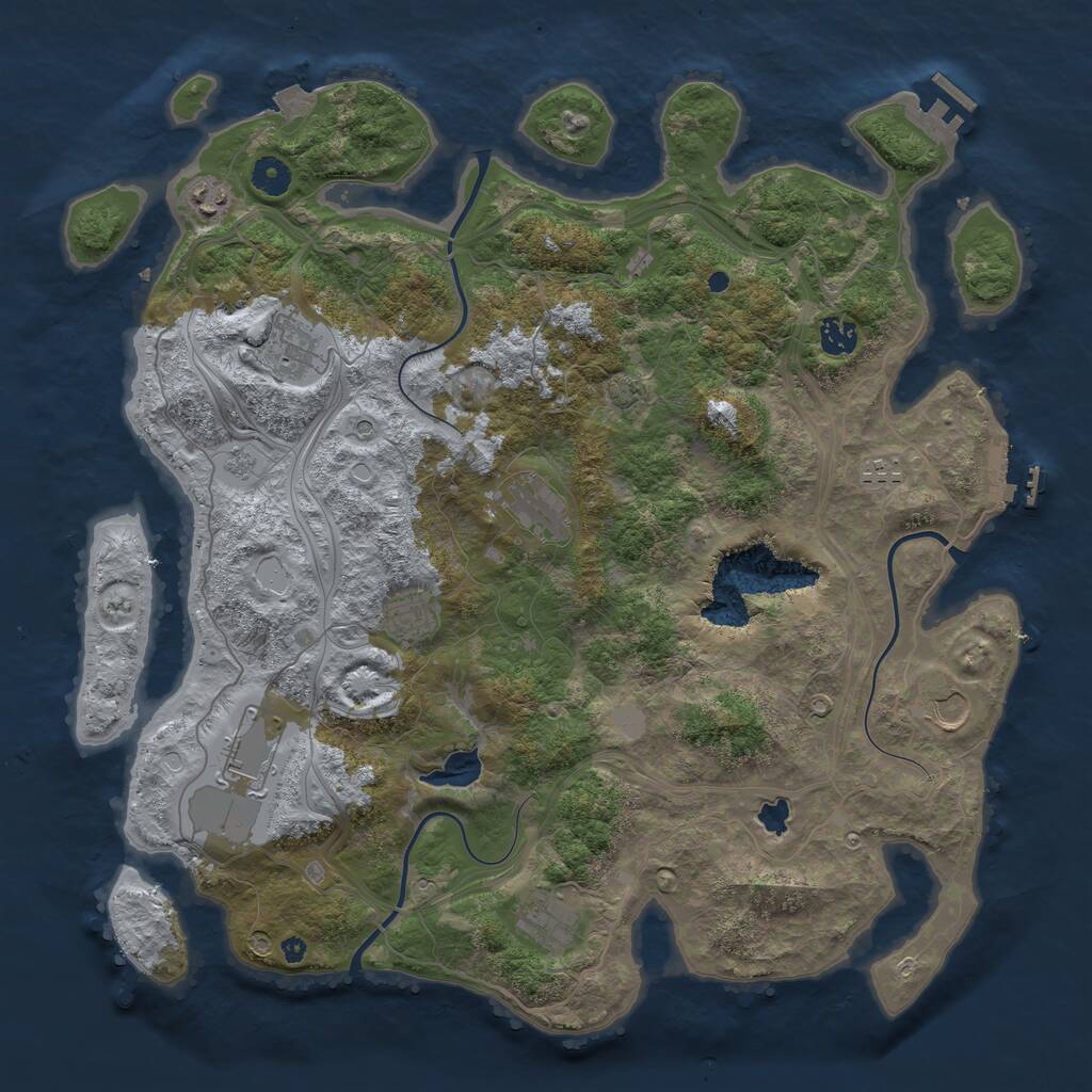 Rust Map: Procedural Map, Size: 4250, Seed: 2029977519, 15 Monuments