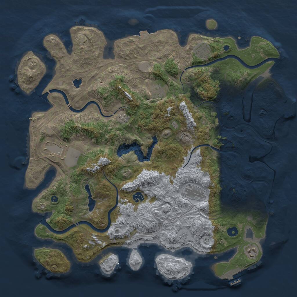 Rust Map: Procedural Map, Size: 4250, Seed: 1090176492, 13 Monuments