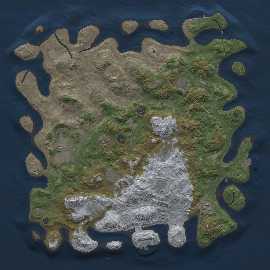 Rust Map: Procedural Map, Size: 4500, Seed: 682324025, 19 Monuments