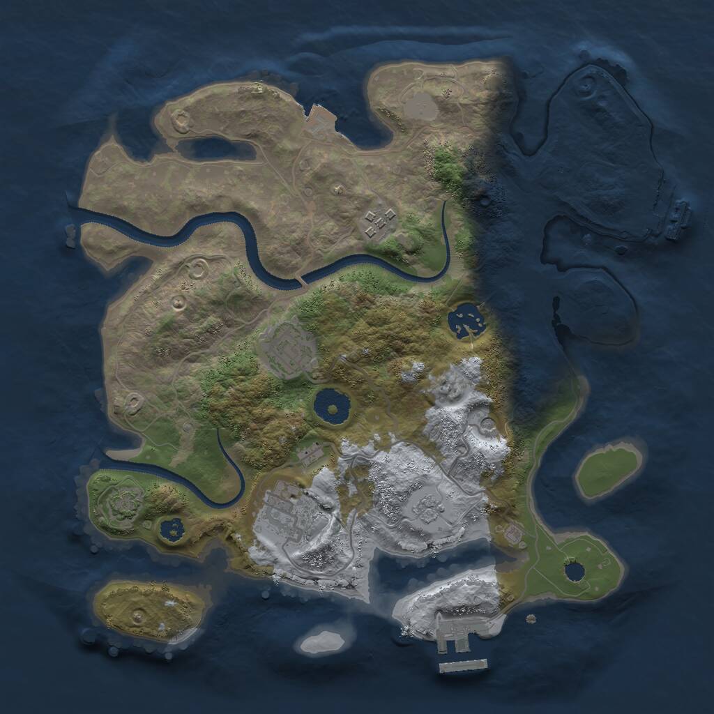 Rust Map: Procedural Map, Size: 3000, Seed: 1116331930, 10 Monuments