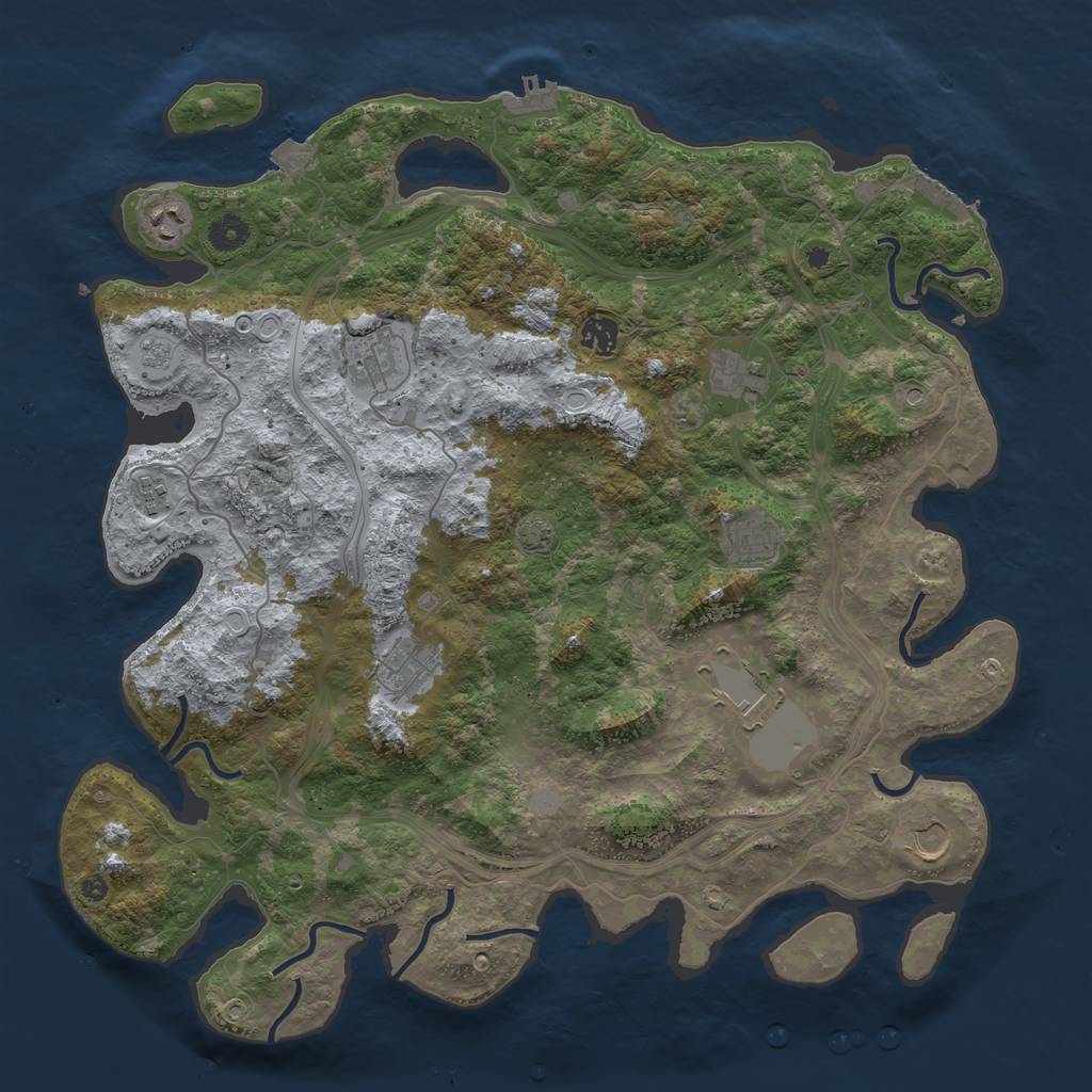 Rust Map: Procedural Map, Size: 4250, Seed: 77450, 17 Monuments