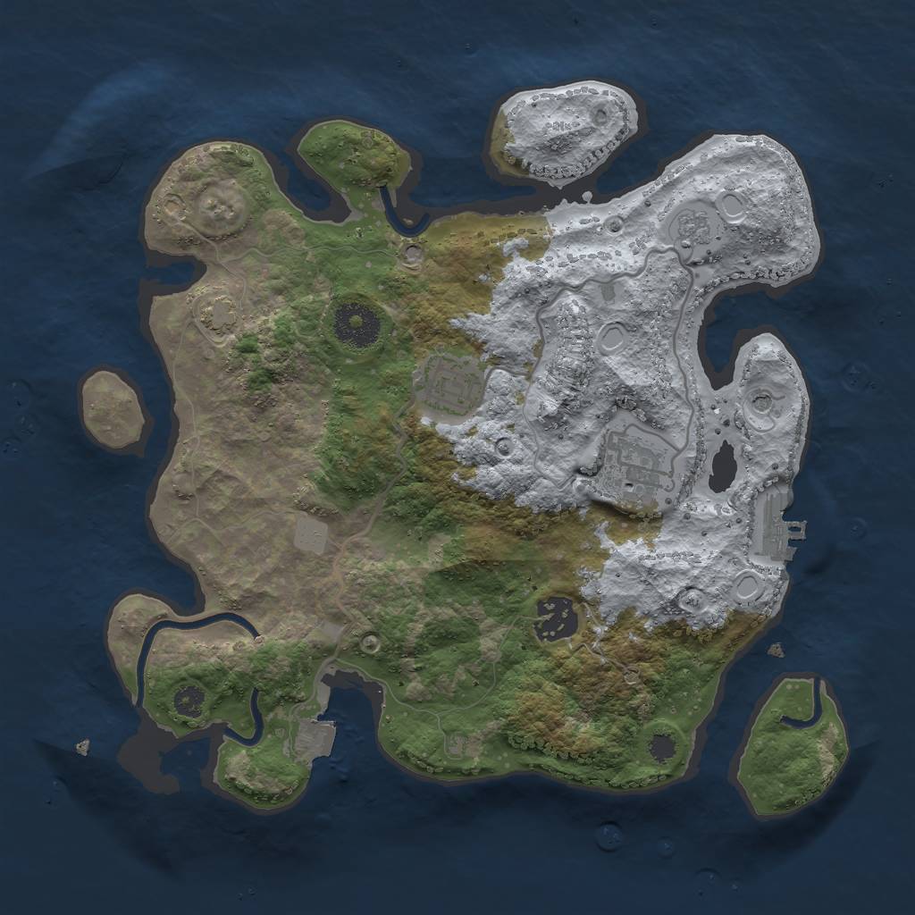 Rust Map: Procedural Map, Size: 3000, Seed: 1549233626, 10 Monuments