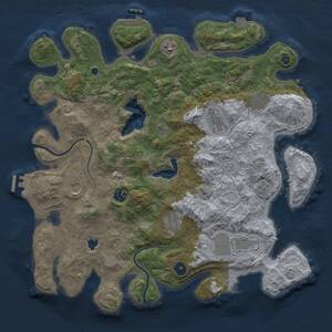 Thumbnail Rust Map: Procedural Map, Size: 4000, Seed: 914325818, 13 Monuments