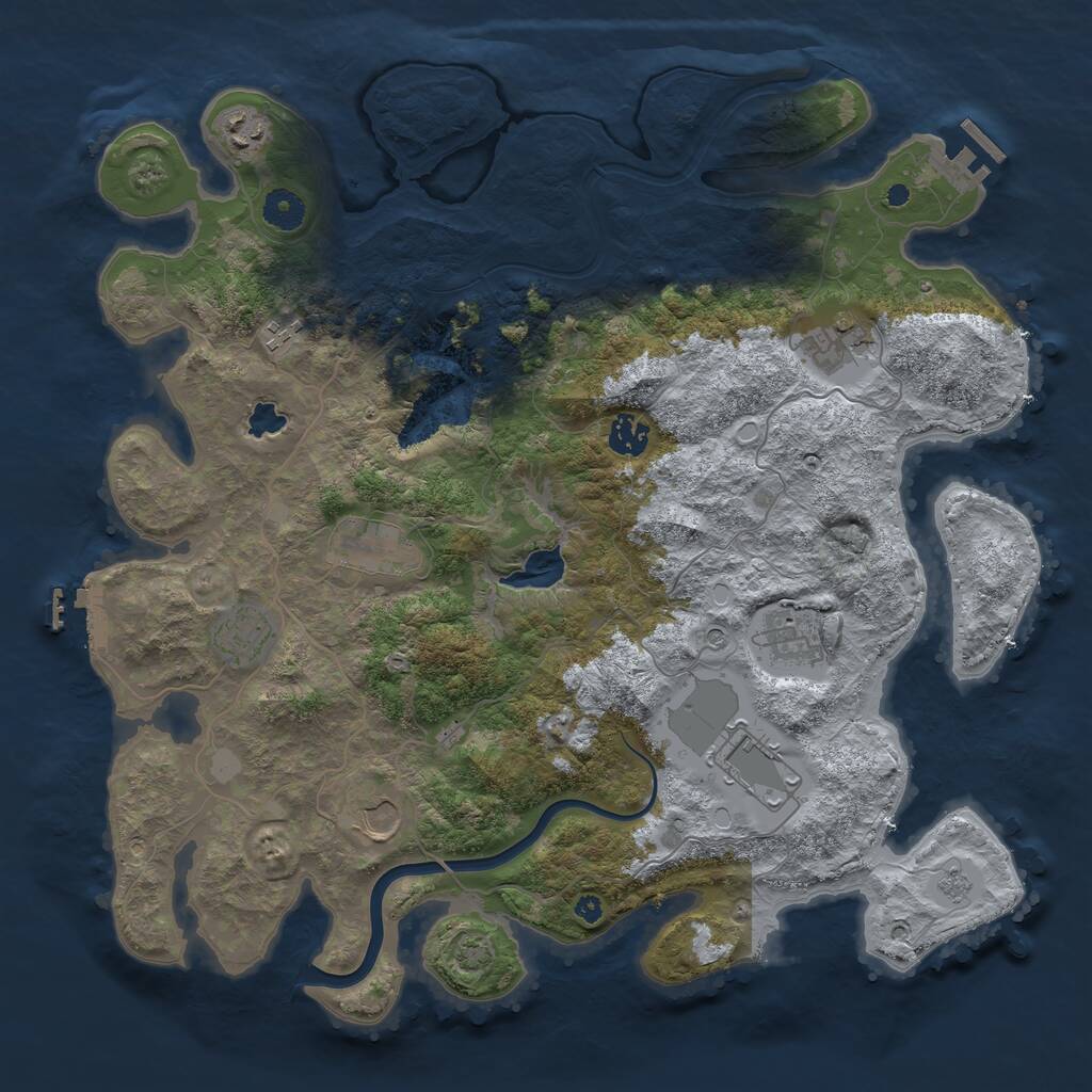 Rust Map: Procedural Map, Size: 4000, Seed: 914325818, 15 Monuments