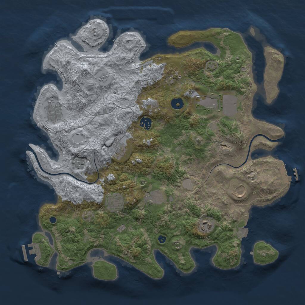 Rust Map: Procedural Map, Size: 3800, Seed: 89812391, 15 Monuments