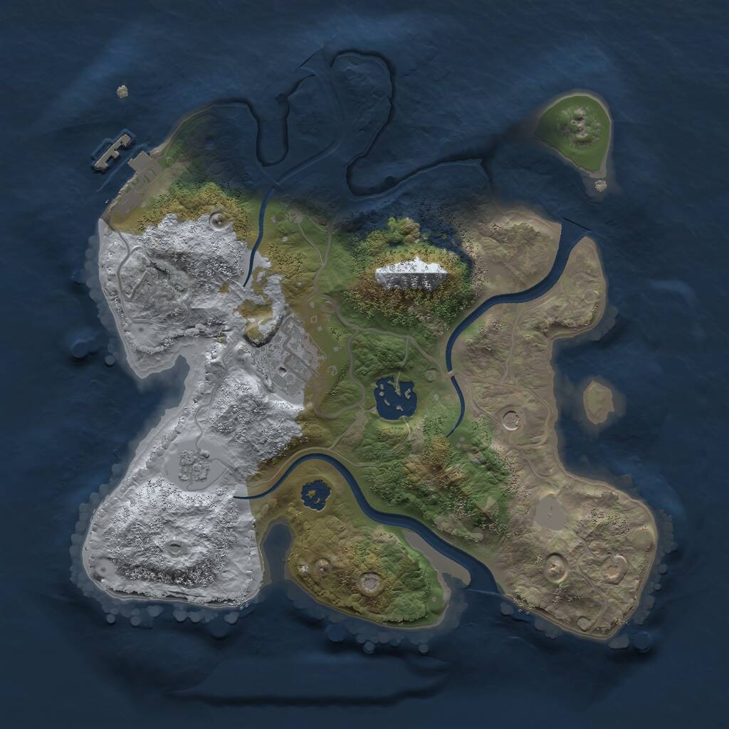 Rust Map: Procedural Map, Size: 2500, Seed: 1791921387, 6 Monuments