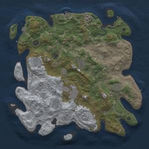 Thumbnail Rust Map: Procedural Map, Size: 4000, Seed: 838342214, 17 Monuments