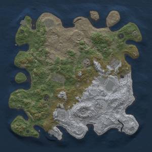 Thumbnail Rust Map: Procedural Map, Size: 4000, Seed: 606601119, 17 Monuments