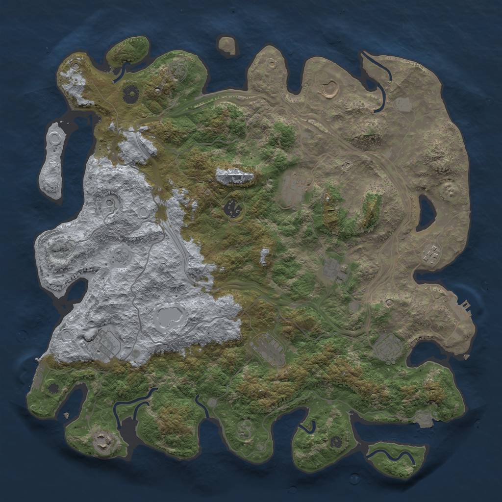 Rust Map: Procedural Map, Size: 4250, Seed: 25843, 17 Monuments