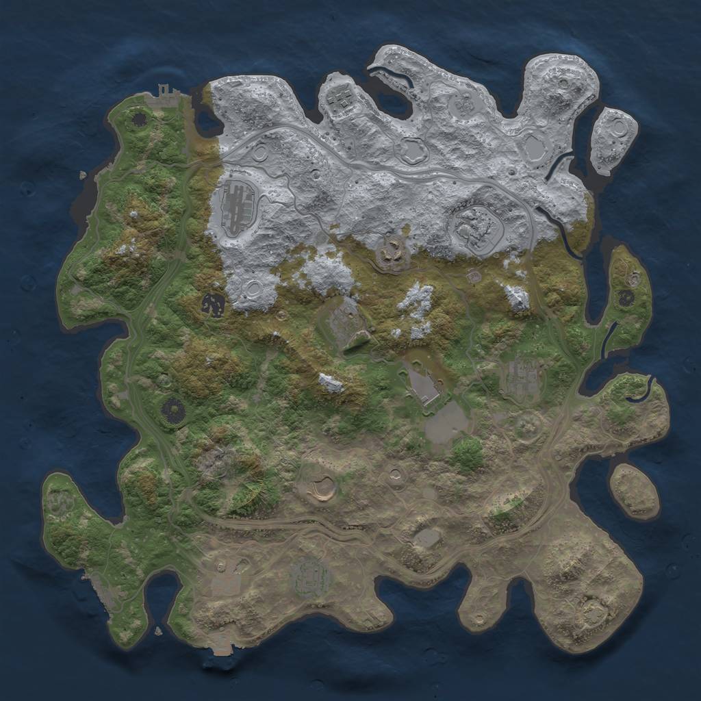 Rust Map: Procedural Map, Size: 4250, Seed: 1594453743, 19 Monuments