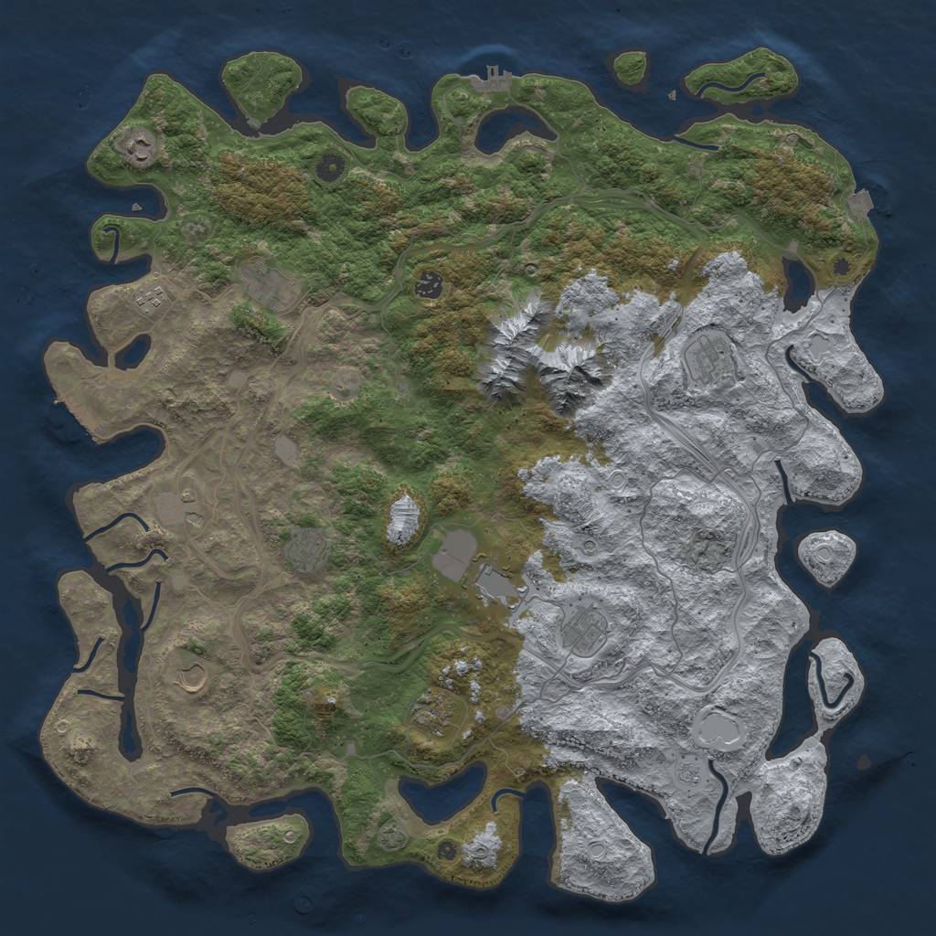 Rust Map: Procedural Map, Size: 5000, Seed: 85629, 19 Monuments