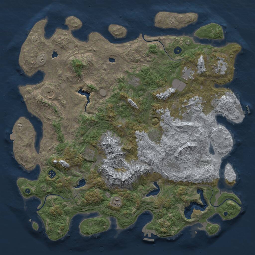 Rust Map: Procedural Map, Size: 5000, Seed: 737171771, 17 Monuments