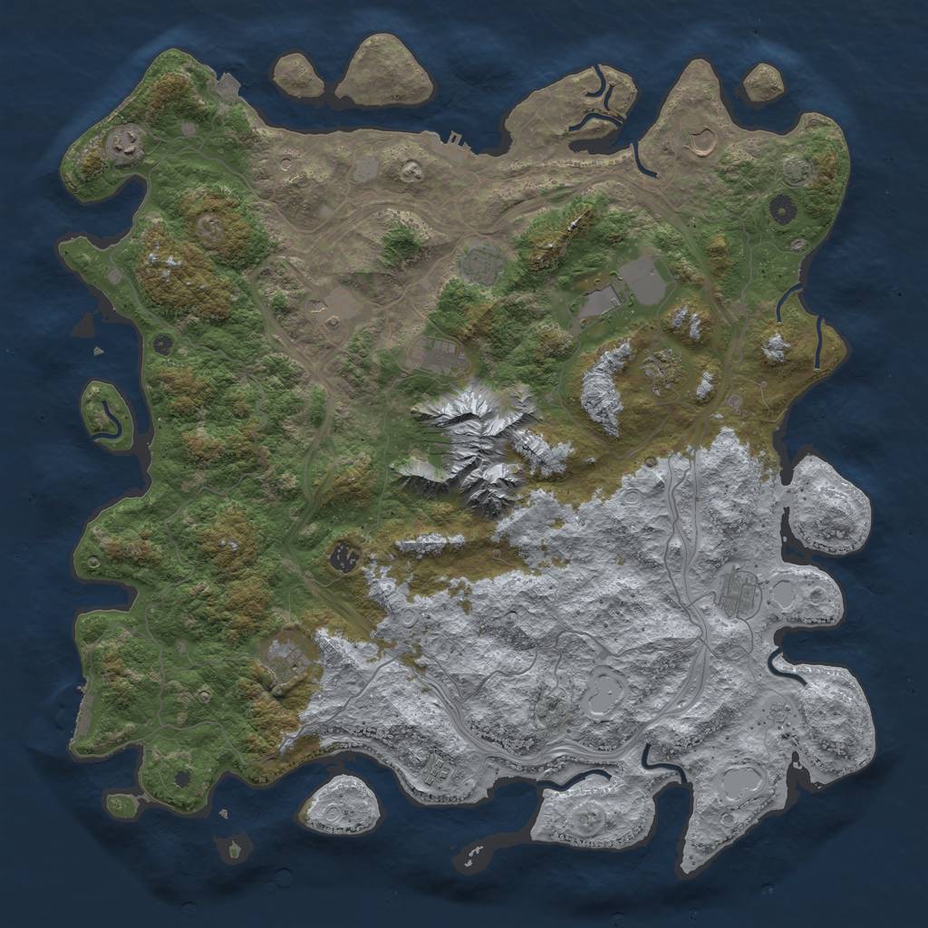 Rust Map: Procedural Map, Size: 5000, Seed: 15360174, 19 Monuments