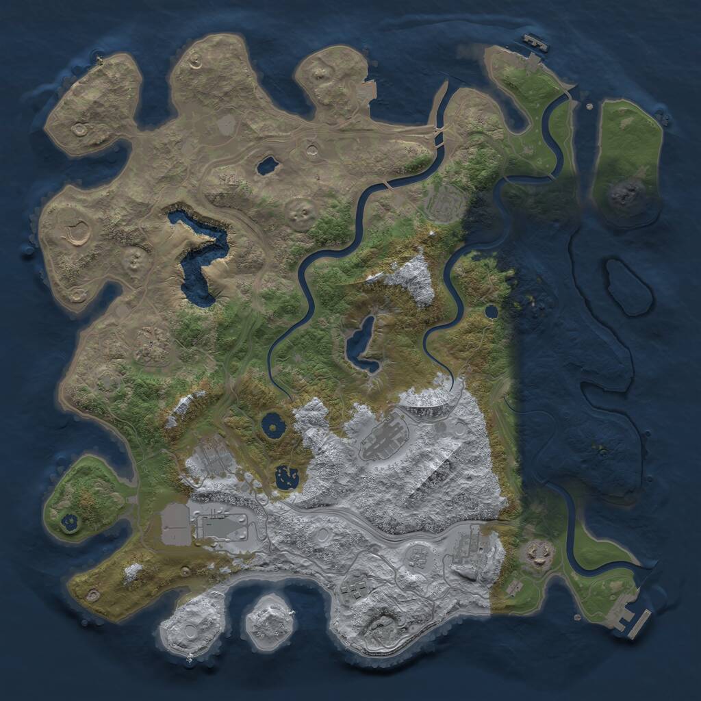 Rust Map: Procedural Map, Size: 4250, Seed: 1675815174, 16 Monuments