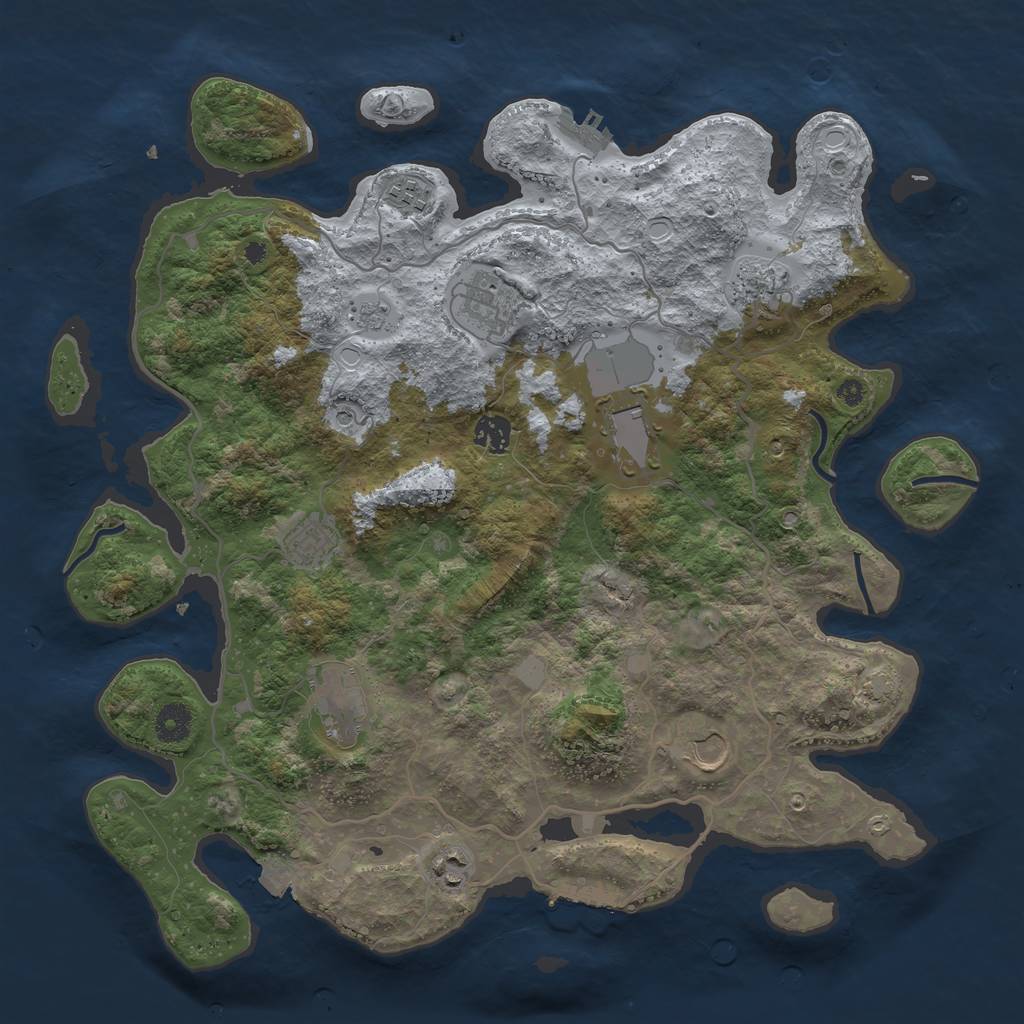 Rust Map: Procedural Map, Size: 4000, Seed: 4003, 17 Monuments