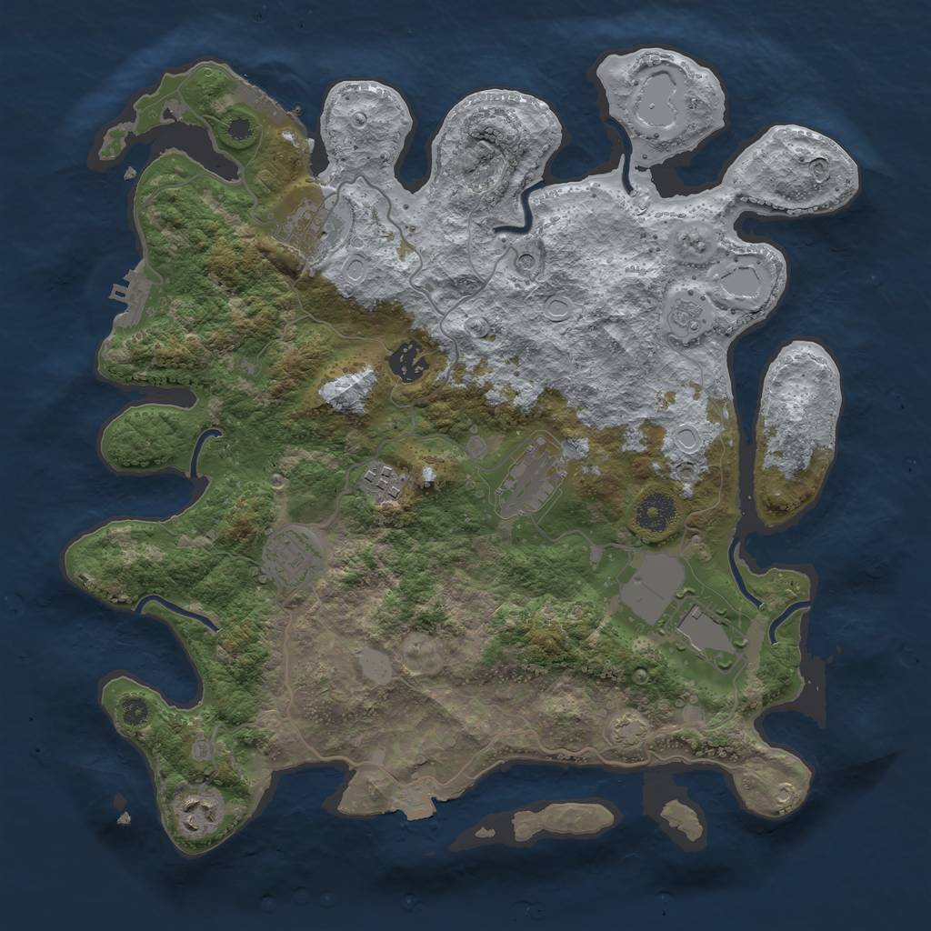 Rust Map: Procedural Map, Size: 3600, Seed: 85900337, 15 Monuments