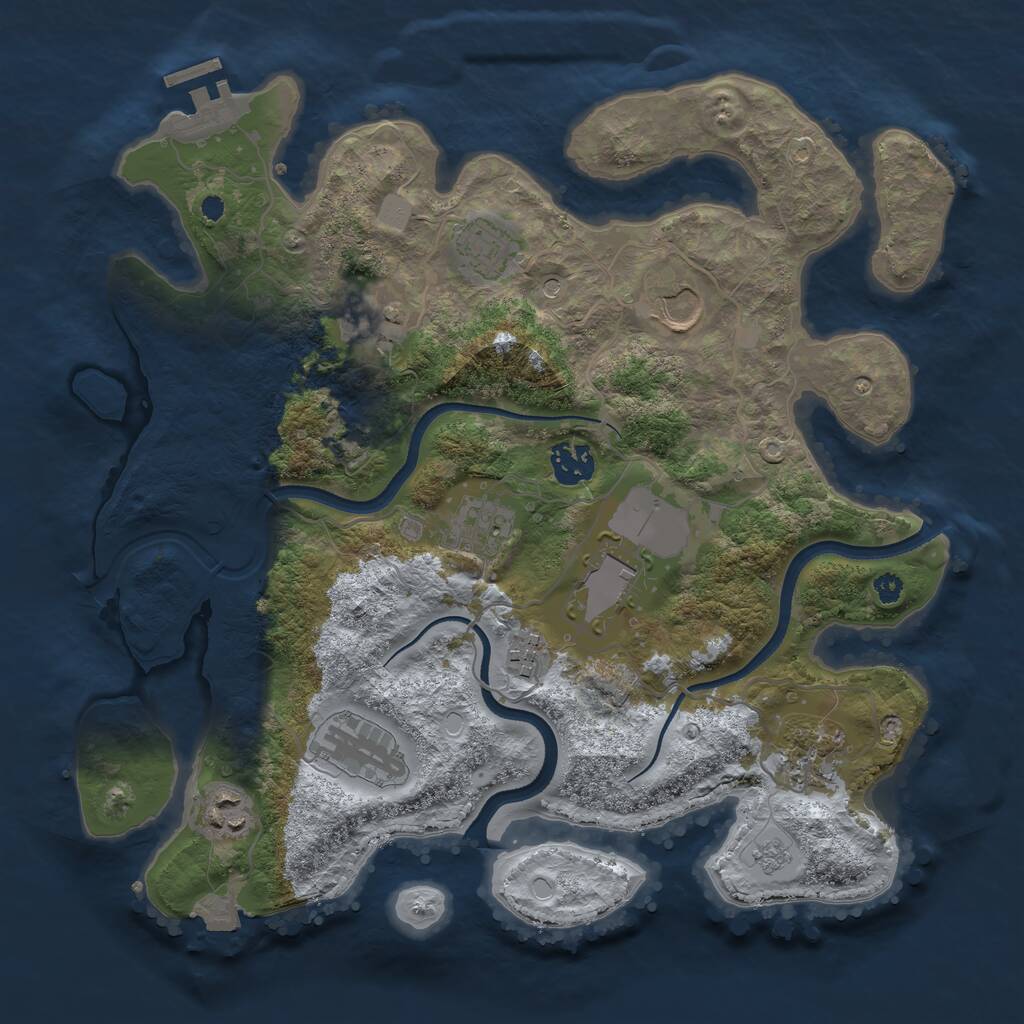 Rust Map: Procedural Map, Size: 3500, Seed: 71217879, 15 Monuments