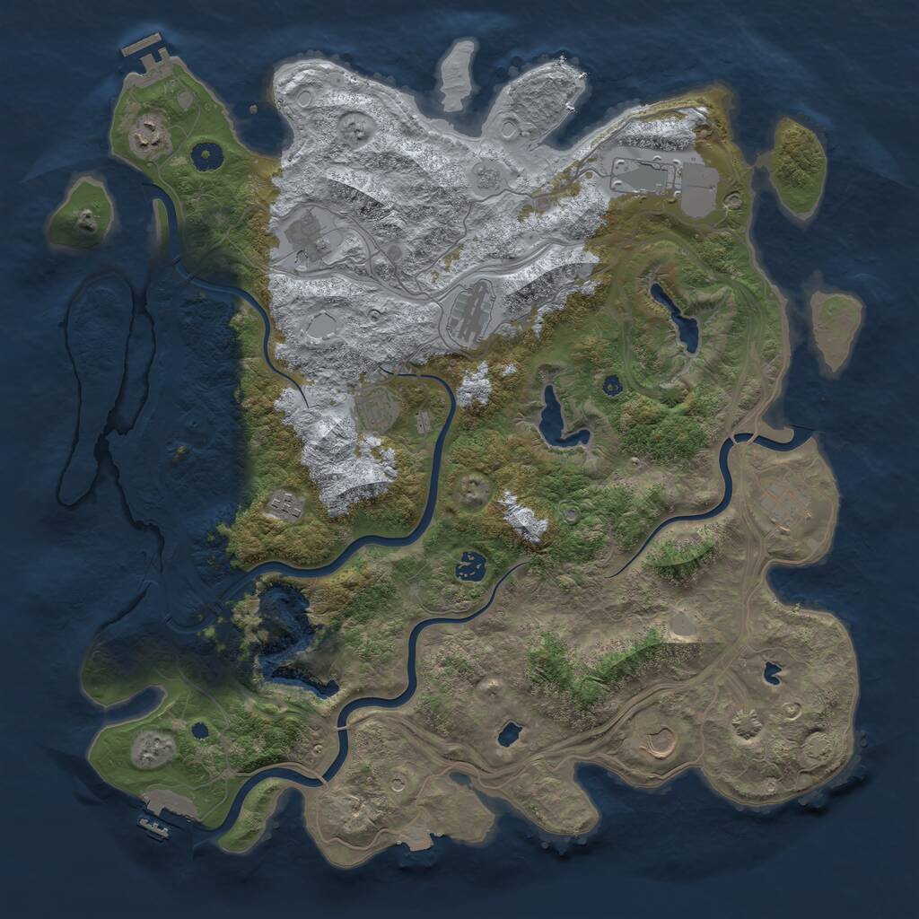 Rust Map: Procedural Map, Size: 4500, Seed: 111574346, 15 Monuments