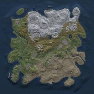 Thumbnail Rust Map: Procedural Map, Size: 3700, Seed: 1016738069, 16 Monuments