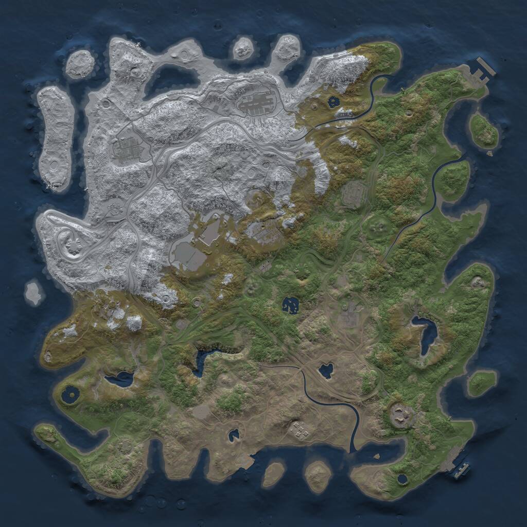 Rust Map: Procedural Map, Size: 4500, Seed: 93090723, 16 Monuments