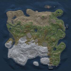 Thumbnail Rust Map: Procedural Map, Size: 3500, Seed: 53247245, 13 Monuments