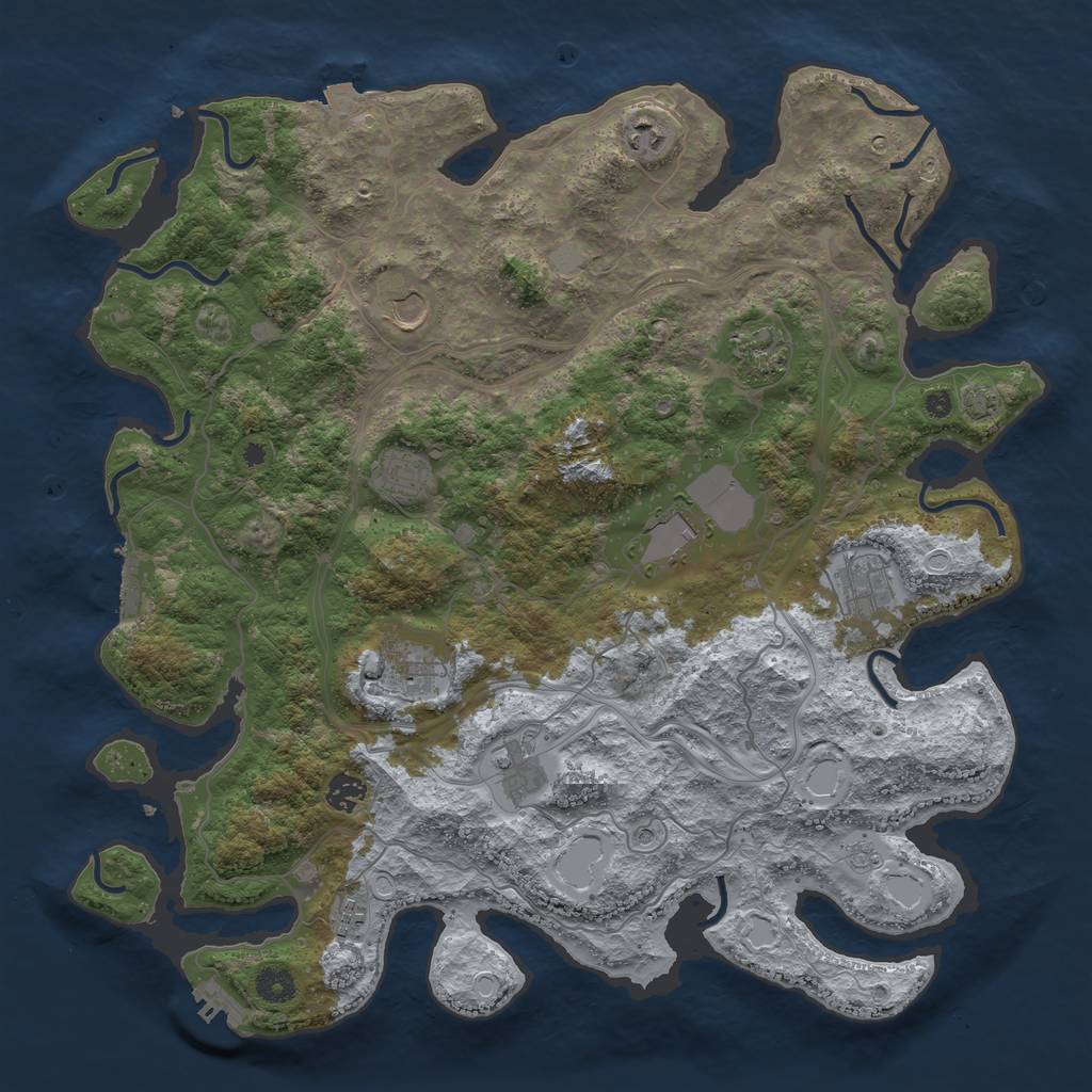 Rust Map: Procedural Map, Size: 4250, Seed: 415035753, 18 Monuments