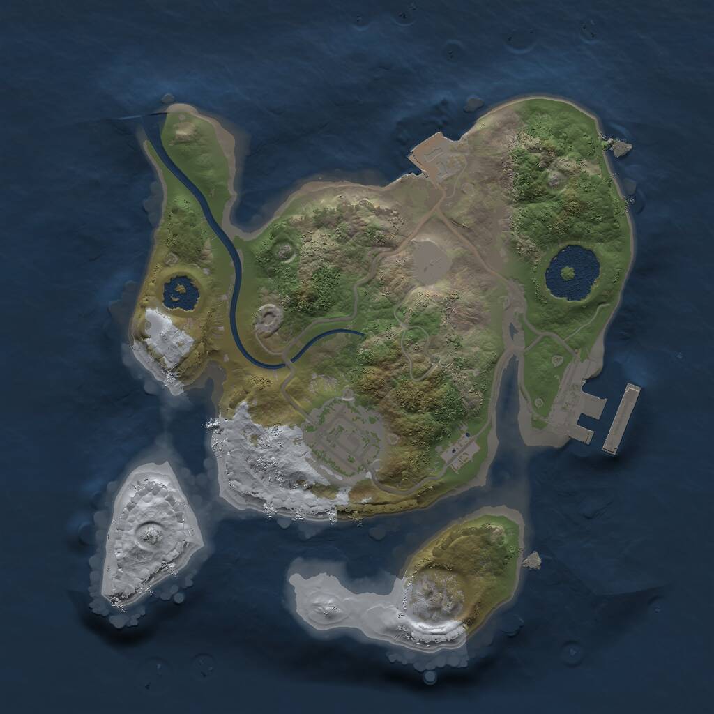 Rust Map: Procedural Map, Size: 2000, Seed: 959607993, 3 Monuments