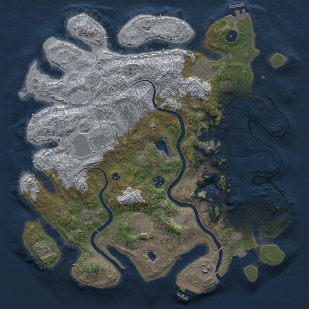 Rust Map: Procedural Map, Size: 4000, Seed: 2116555, 13 Monuments
